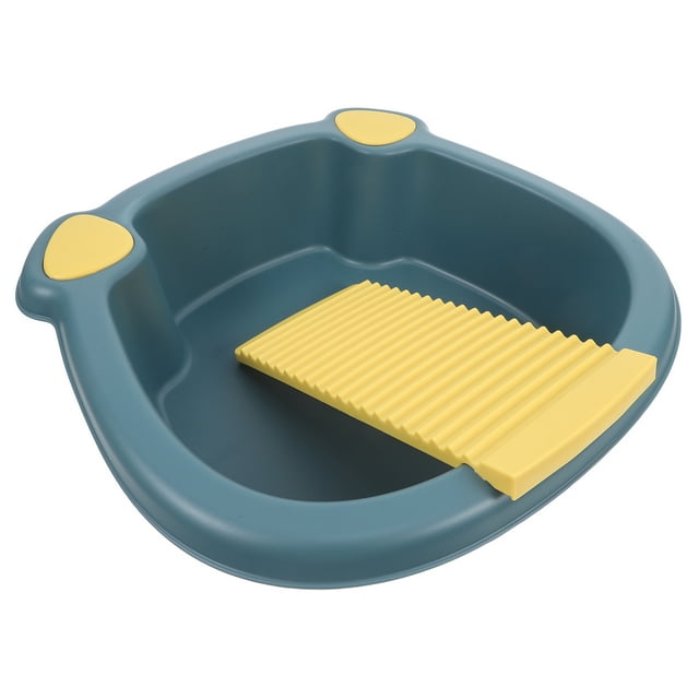 Tina de remojo multifunción con tabla de lavar, cubo pequeño para ropa sucia, ideal para uso doméstico, ideal para artículos de limpieza y artículos del hogar.