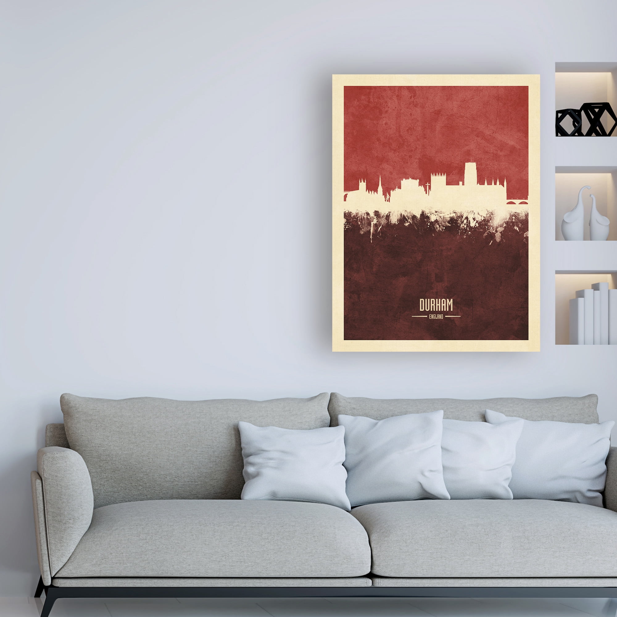 Trademark Fine Art 'Durham England Skyline Red II' Canvas Art by Michael Tompsett