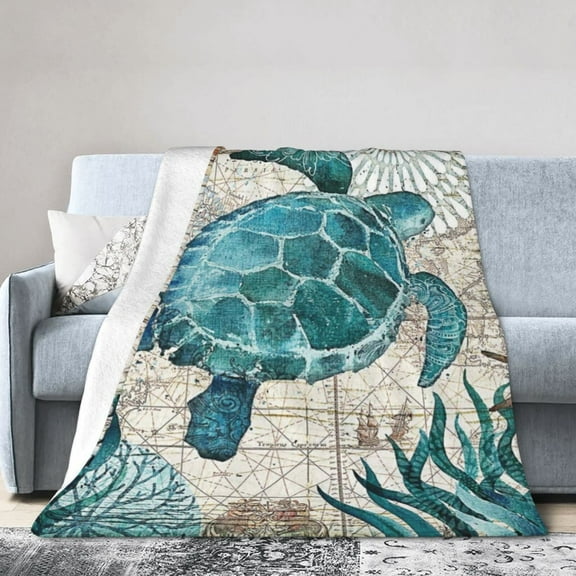 Newhomestyle Sea Turtle Blanket Soft Warm Throw Print Blanket for Kids adult Gift Couch Bed Twin