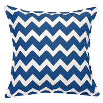 Greendale Home Fashions 20" x 20" Marine Blue Chevron Cotton Canvas Decorative Pillow