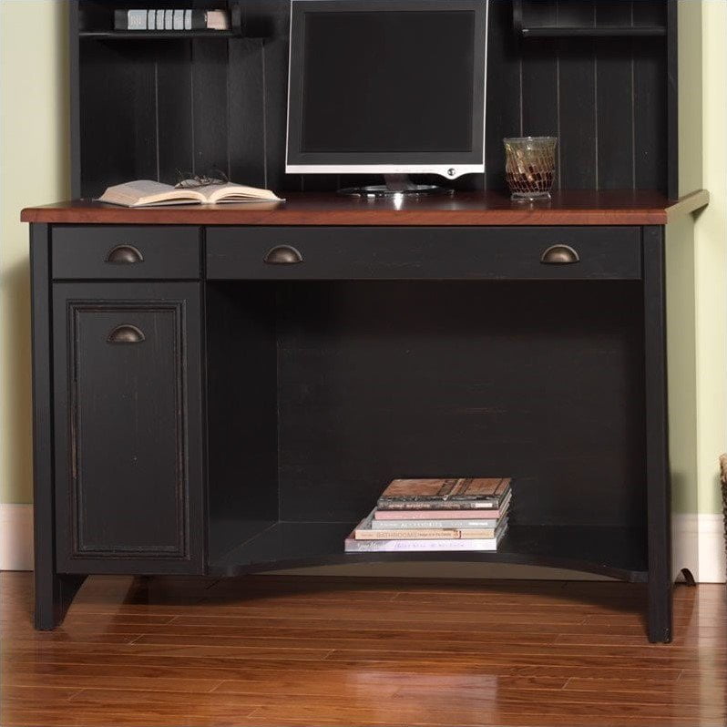 Bush Furniture Stanford 48" Computer Desk Set in Antique Black and