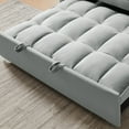 thumbnail image 3 of 3-in-1 Sofa Bed, Futon Loveseat Sleeper Sofa with Pull Out Bed,Adjustable Back,Pockets and Pillows, 2 Seater Convertible Small Couch for Living Room Bedroom Apartment (Light Grey, Velvet), 3 of 8