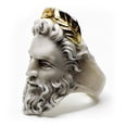 thumbnail image 3 of Qarigey Anillo de diseño de cabeza de anciano, anillos de escultura de aleación de concha clásica, joyería de mano Universal para boda, aro de fiesta Ropa, zapatos y accesorios Miscelánea tipo 14, 3 of 6