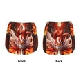 thumbnail image 3 of Pofeuu Red Leaf Flame Fox Print Women's Athletic Shorts Running Workout Shorts Tummy Control Quick Dry Gym Shorts with Pockets Double layer sports shorts-Medium, 3 of 7