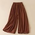 thumbnail image 2 of VEKDONE Womens Linen Long Pants Coffee M, 2 of 7