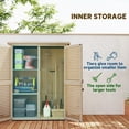 thumbnail image 4 of Outsunny 50" x 26" x 66" Wood Garden Shed, Tool Shed w/ Shelves, Natural, 4 of 10