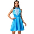 thumbnail image 3 of SiiRoh Women's 80s 90s Movie Dress Sleeveless Bowtie Lapel Party Princess Dresses Blue L, 3 of 7