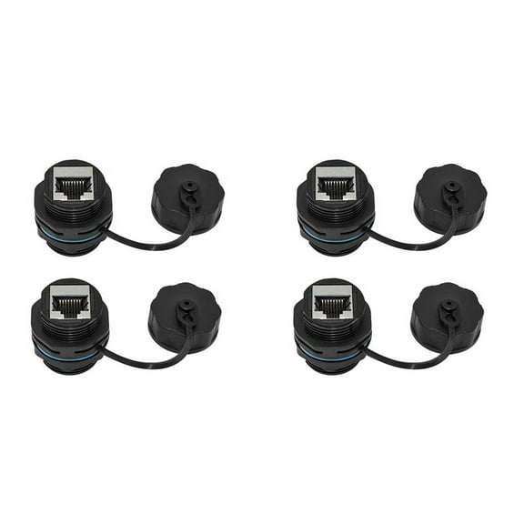 4PCS RJ45 Panel Mount Coupler, IP68 Shielded Industrial Panel Mount Ethernet LAN Through Connector for CAT6/CAT5E/CAT5