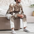 thumbnail image 7 of Susaid Cute Cow Bath Print Men's Long Sleeve Pajama Set, Two-Piece Button-Down Loungewear PJs Set, Comfortable Sleepwear for Relaxation-Large, 7 of 7
