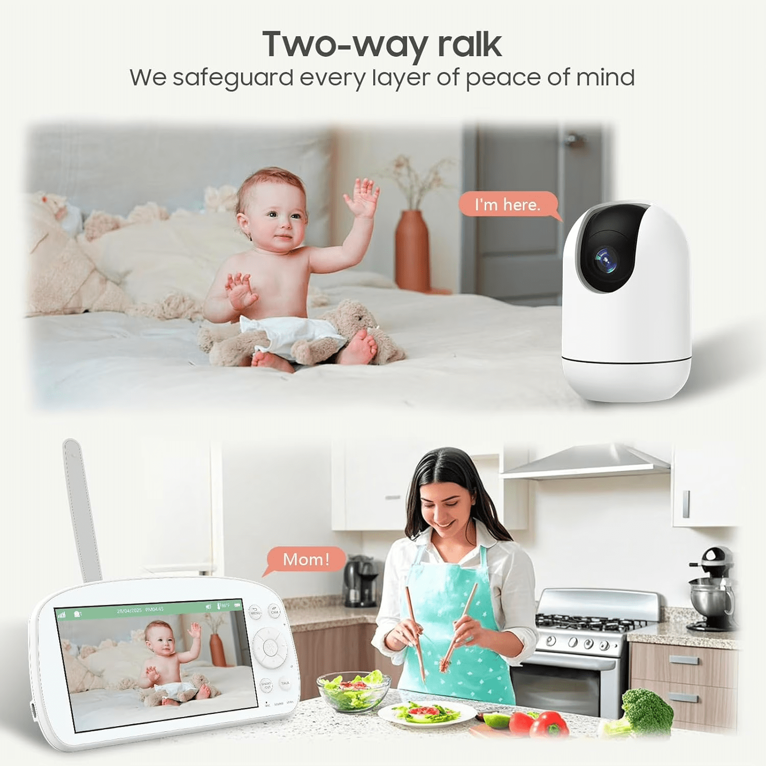 NZINZI 5.5" 1080P Smart WiFi Baby Monitor with Remote Pan-Tilt