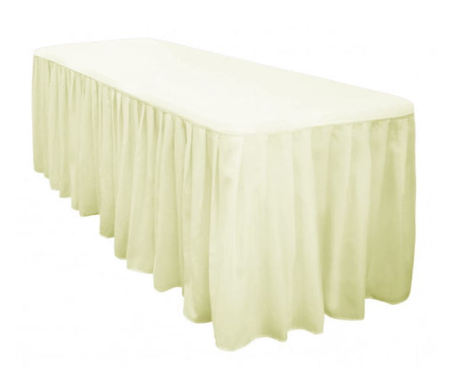 The Great American Store Polyester 8ft Rectangle Fitted Ivory