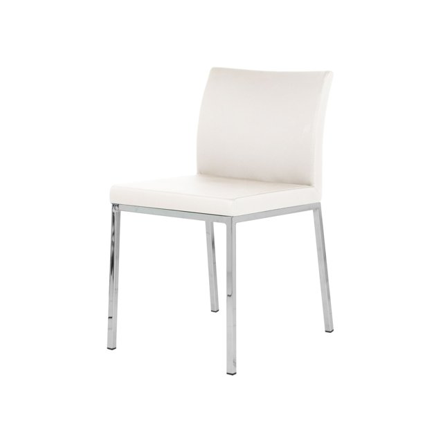 Chaise Latérale Moderne en Similicuir et Acier Inoxydable Kahlo - Qualité Contractuelle