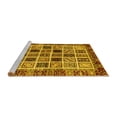 thumbnail image 2 of Ahgly Company Machine Washable Indoor Round Abstract Yellow Modern Area Rugs, 4' Round, 2 of 4