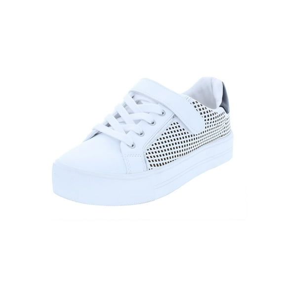 Guess Womens Darina Perforated Faux Leather Casual Shoes
