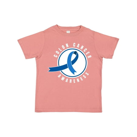 

Inktastic Colon Cancer Awareness with Dark Blue Ribbon and Circle Gift Toddler Boy or Toddler Girl T-Shirt