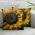thumbnail image 3 of Chilfamy Throw Pillow Covers Sunflower Yellow Black Sun Flowers Decor Pillowcases Square Hidden Zipper Home Cushion Decorative Pillowcase White, 3 of 5