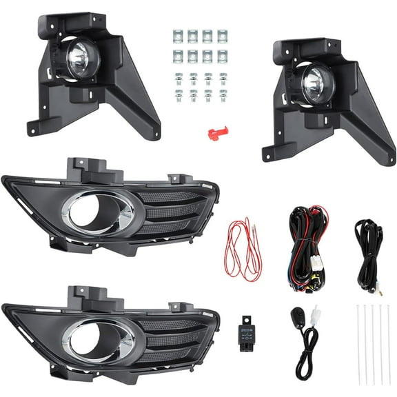 LABLT Fog Lights Replacement for 2013-2016 Ford Fusion Clear Lens with Bulbs Bezel Front Driving Fog Light Left & Right Side(Driver & Passenger Side)