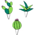 thumbnail image 1 of 3 piezas de decoración de plantas de vidrio de 3 estilos, cactus, agave, aloe, acrílico, suculentas, cactus artificiales para decoración del hogar, jardín, exterior e interior., 1 of 6