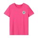 thumbnail image 1 of Camiseta para mujer verano suave cuello redondo moda manga corta Top para trabajo en la playa Rosa Rosa, 1 of 7