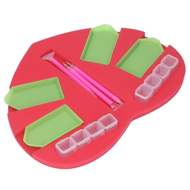 Uadme Soporte para Bandeja De Pintura De Diamantes De Imitación, Almacenamiento Eficiente Apilable, Bandeja Manual De Diamantes De Imitación con 4 Bandejas Y 8 Compartimentos De Almacenamiento