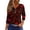 Red, variant on WTOBBY Women's Halloween Printed V-Neck Button Detail Tee with 3/4 Sleeve, Casual Weekend Fashion Top for Fall Season, Comfortable Daily Wear Apparel,Black L