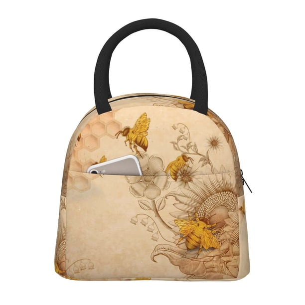 Fotbe Bolsa de Almuerzo con Estampado, Lonchera Aislada, Contenedor de Comida Reutilizable Tipo Cooler a Prueba de Fugas