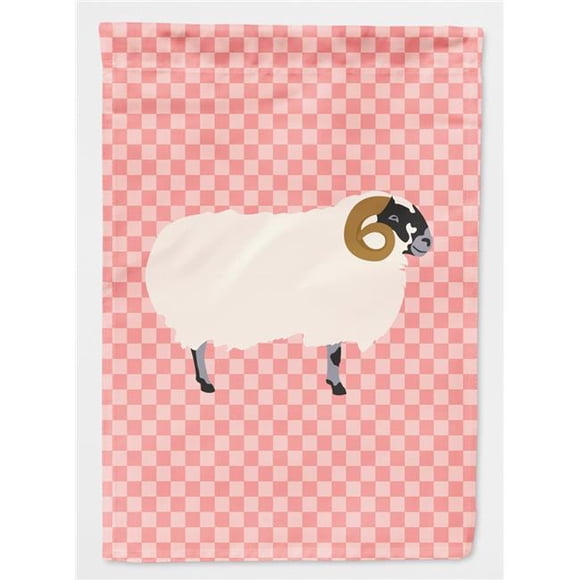 Carolines Treasures BB7973CHF Scottish Blackface Sheep Pink Check Canvas House Flag