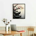 thumbnail image 3 of ARISTURING  Framed Canvas Print Wall Art Japanese Style Pagoda Roof with White Blossoms Floral Plants Illustrations Modern Art Rustic Scenic Colorful Pastel for Living Room, Bedroom, Office, 3 of 4