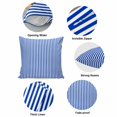 thumbnail image 5 of Pillow Covers 18x18 Inch, Navy Blue Stripe Linen Pillowcase with Invisible Zipper, Modern White Vertical Striped Geometric Decorative Throw Pillow Covers Cushion Case for Couch Sofa Bed Living Room, 5 of 9