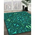 thumbnail image 3 of Ahgly Company Machine Washable Indoor Square Transitional Medium Teal Green Area Rugs, 8' Square, 3 of 7