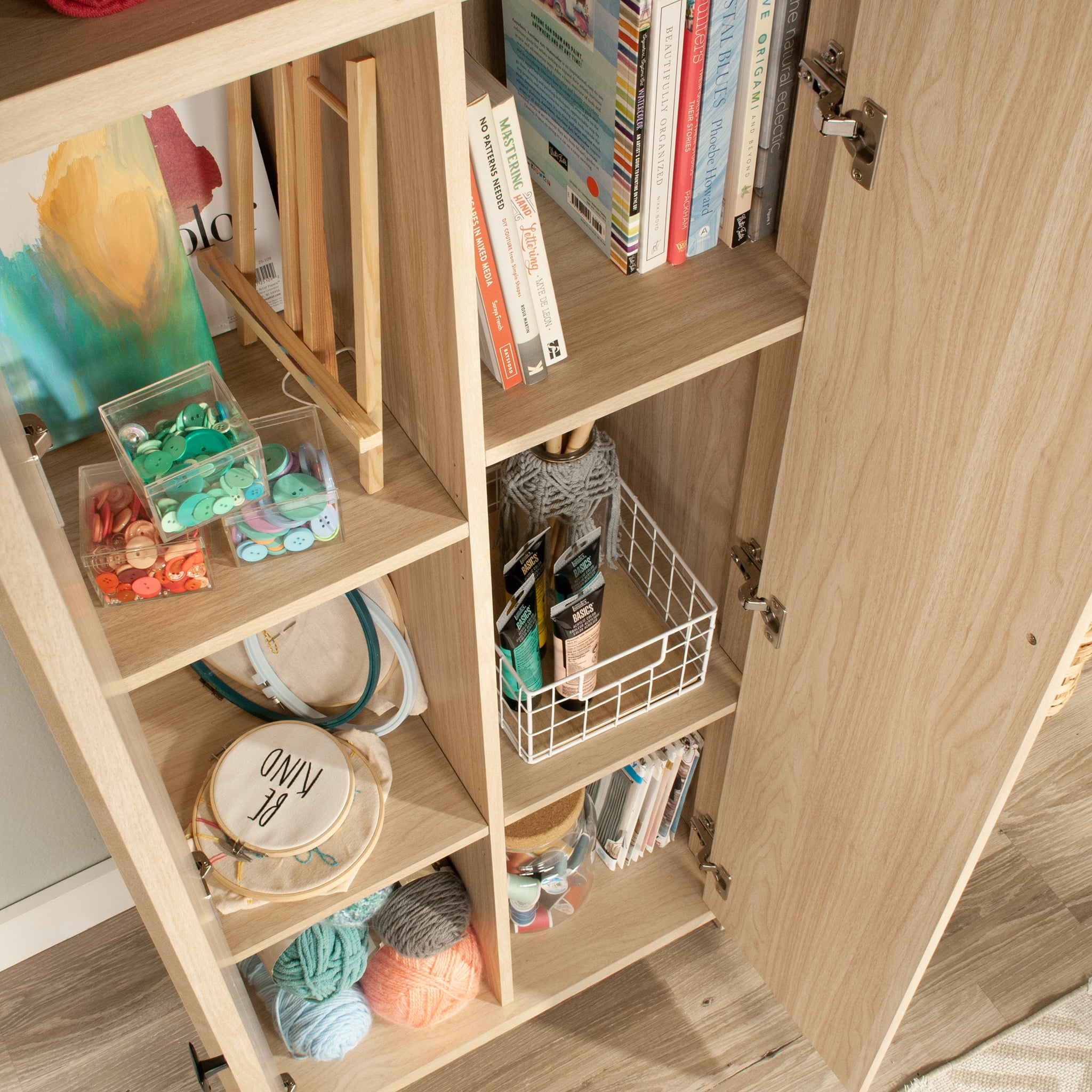 Mainstays Westley 2 Door Pantry, Spring Pine Finish