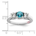 thumbnail image 2 of Survivor Collection Sterling Silver Rhodium-plated Clear and Blue Swarovski Topaz Pamela Ring, 2 of 3
