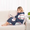 thumbnail image 4 of Navy Blue Baseballs Pattern Blanket Hoodies for Kids 6-13YR Oversize Wearable Blanket Hoodies for Boys Girls Teens, 4 of 7