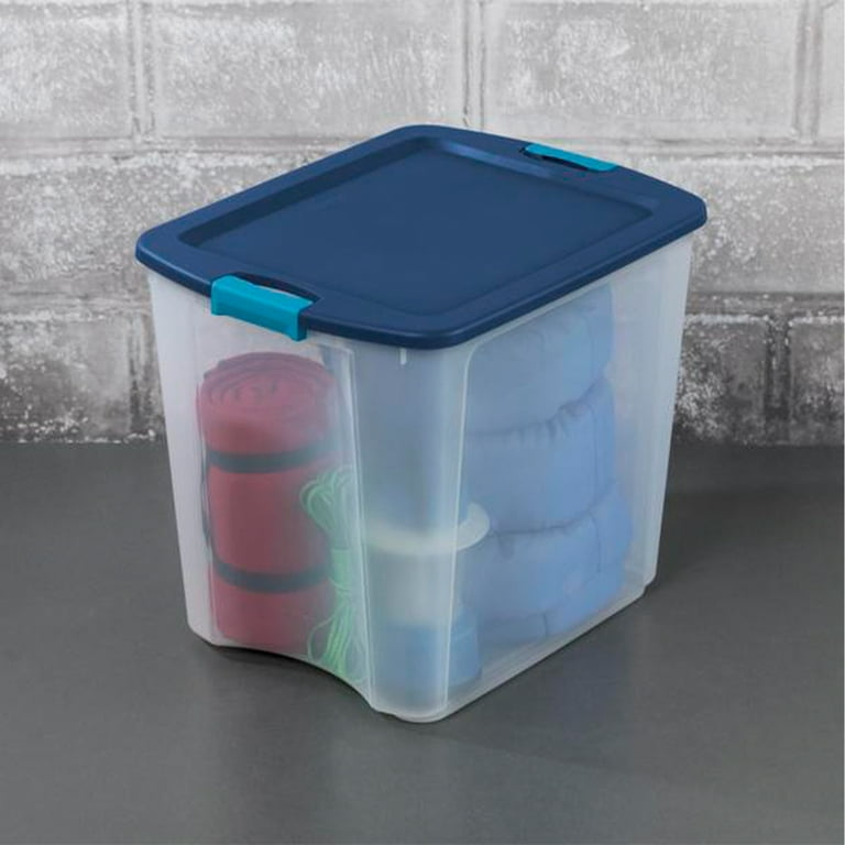Sterilite Latch u0026 Carry 26gal Plastic Storage Tote w/Latching Lid, (4 Pack)  - Walmart.com