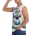 thumbnail image 3 of Lsque Watercolor Snake Print Men's Cotton Blend Sleeveless Muscle Shirts (S-3XL)- Moisture Wicking, Odor Protection, UPF 30+,3X-Large, 3 of 8