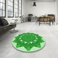 thumbnail image 3 of Ahgly Company Indoor Round Patterned Jade Green Area Rugs, 4' Round, 3 of 6