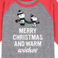 thumbnail image 3 of Peanuts - Merry Xmas Warm Wishes - Toddler And Youth Raglan Graphic T-Shirt, 3 of 7