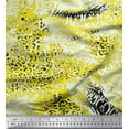 thumbnail image 1 of Soimoi Yellow Cotton Voile Fabric Leopard Animal Skin Decor Fabric Printed Yard 42 Inch Wide, 1 of 3