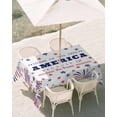 thumbnail image 3 of 52x70 Inch Outdoor Tablecloth with Umbrella Hole Zipper Rectangle 4th of July Rectangular Tablecloths Outside Waterproof Independence Day Blue Red Star Fireworks Patio Table Cover for Picnic Party, 3 of 8