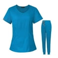 thumbnail image 2 of Conjunto de uniforme médico Strade Fareast Limited para mujer Top y pantalón azul, 2 of 8