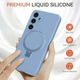 thumbnail image 5 of KOMI for Samsung Galaxy S25+/ S25 Plus Case with Stand, Slim Liquid Silicone Phone Cases for Galaxy S25 Plus Compatible with MagSafe Magnetic Ring Kickstand Case Full Camera Protection, Light Blue, 5 of 5