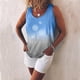 thumbnail image 2 of Camisola con estampado informal de verano sin mangas con cuello redondo y teñido anudado para mujer Pompotops lopia989436, 2 of 5