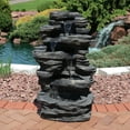 thumbnail image 5 of Sunnydaze Rocky Falls Polystone Outdoor Water Fountain with Lights, 5 of 10