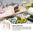 1 Set Hand Loom Stick Wooden Crochet Needle Weaving Comb Shuttles