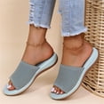 thumbnail image 5 of Willtoo Women's Slides Elastic Band Wide Width Wedge Casual Summer Sandals Flats Comfortable Orthopedic Slipper, 5 of 6