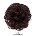 thumbnail image 1 of Nvzi Moño despeinado, postizo ondulado y rizado para mujer, postizo con banda elástica, coleteros elásticos y esponjosos, postizos para coleta, recogidos para mujer, color marrón chocolate., 1 of 3