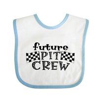 Inktastic Future Pit Crew Racing Flags Boys or Girls Baby Bib