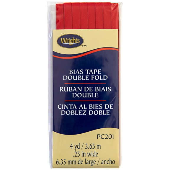 Wrights Bias Tape Dbl Fold 4yd Scarlet