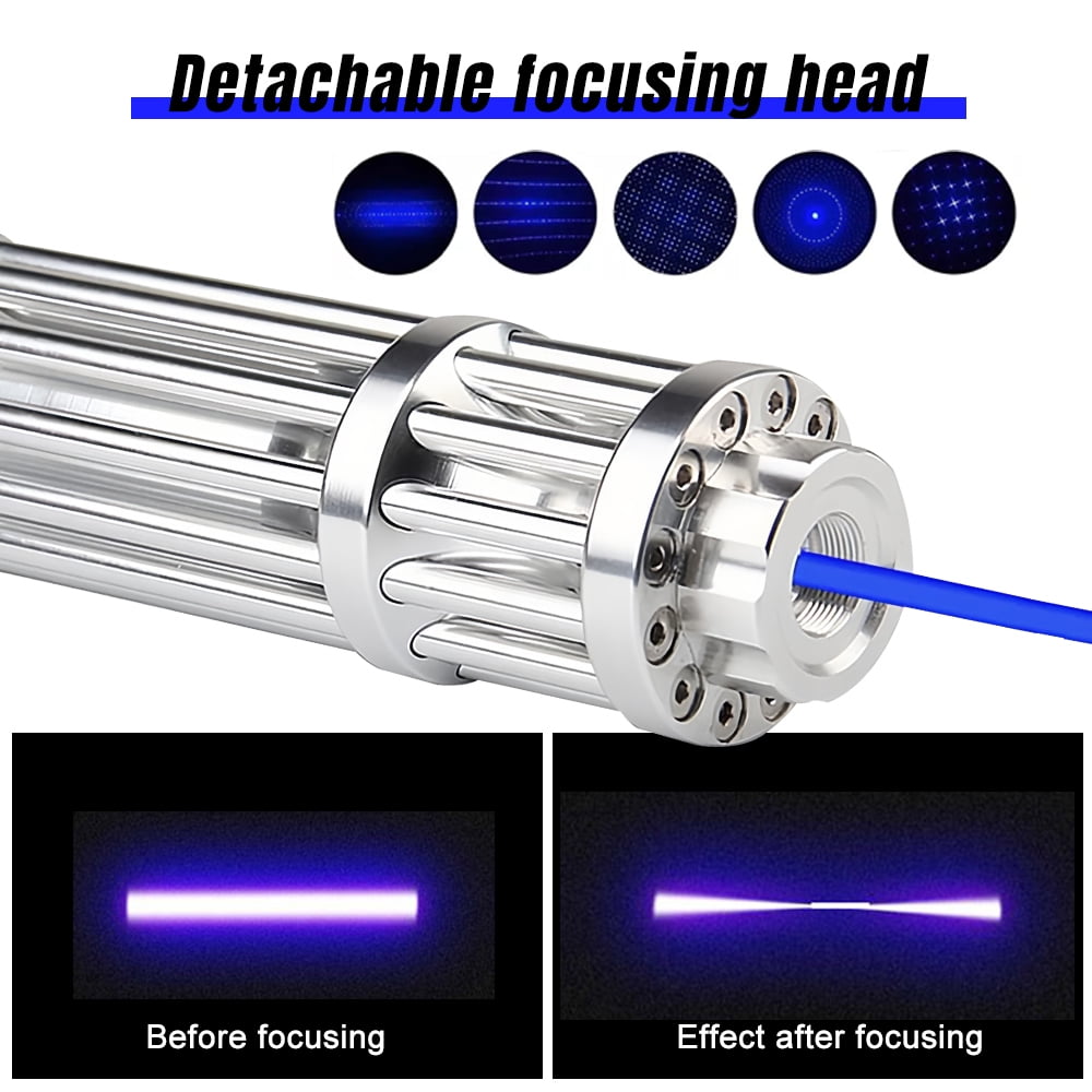 Kepeak Blue Laser Pointer with Adjustable Focus, Continuous Beam, Compact Aluminum Body