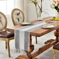 thumbnail image 4 of Table Runners 72 Inches Long for Home Decor, Boho Farmhouse Spring Table Runner, Burlap Linen Style Rustic Dining Table Decor Long, 13x72 Inches, 4 of 5